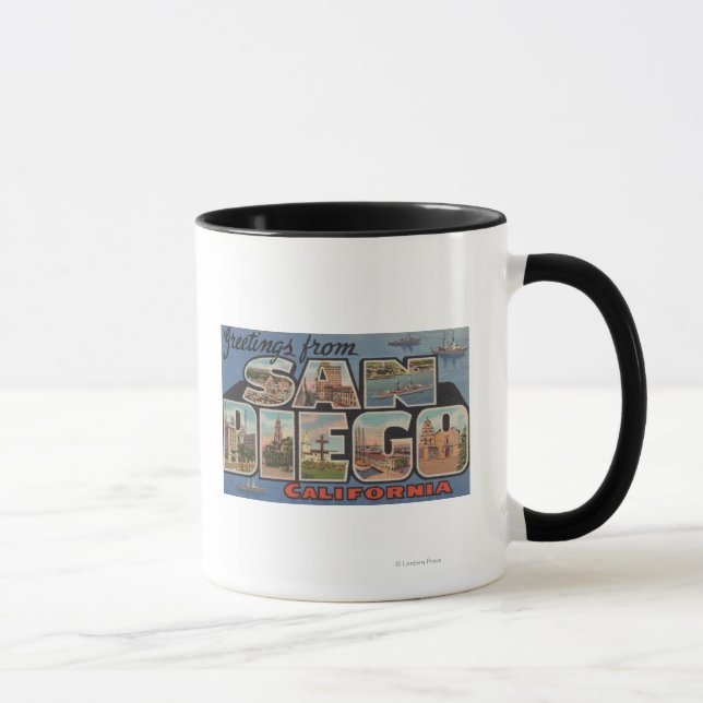 Taza San Diego, California - Escenas de letras grandes (Derecha)