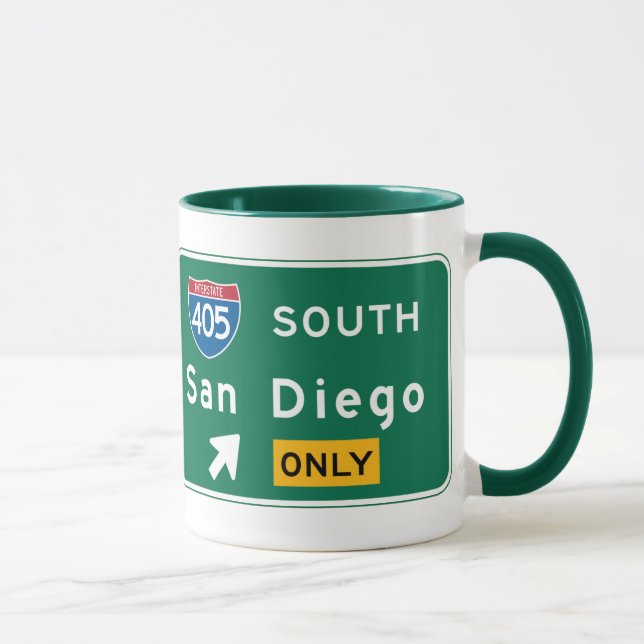 Taza San Diego, señal de tráfico de CA (Derecha)