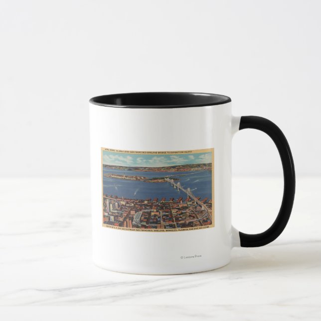 Taza San Francisco, CAAerial View of S. F. Bridge (Derecha)
