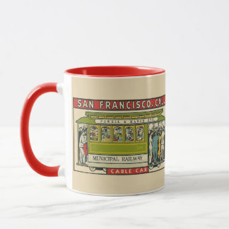 Taza San Francisco Cable Car Vintage Travel