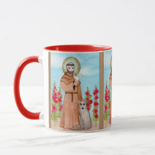Taza San Francisco de Asís con regalo de color de agua 