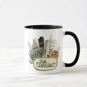 Taza San Francisco dibujado mano