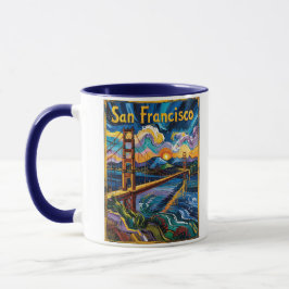 Taza San Francisco Golden Gate Van Gogh Colorful Travel