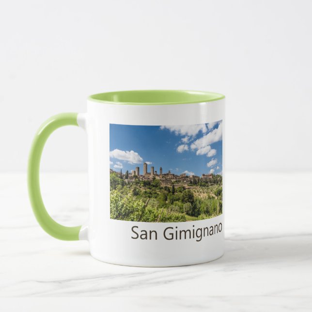 Taza San Gimignano Toscana Italia Panorama Souvenir (Izquierda)