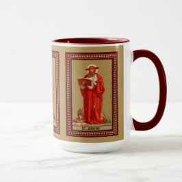 Taza San Jerome como cardenal con león (P 004)