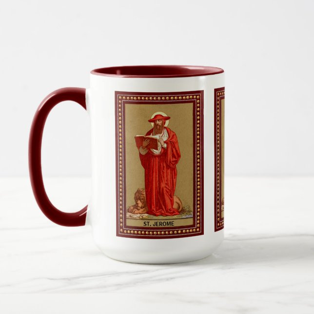 Taza San Jerome como cardenal con león (P 004) (Izquierda)