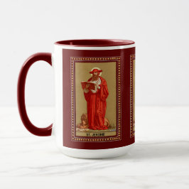 Taza San Jerome como cardenal con león (P 004)