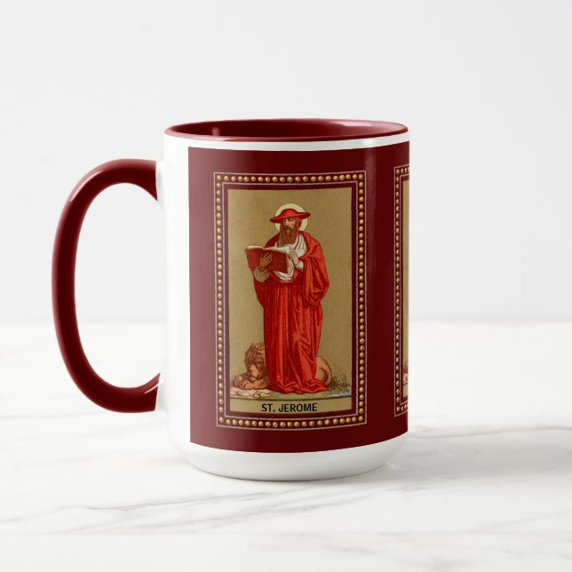 Taza San Jerome como cardenal con león (P 004) (Izquierda)