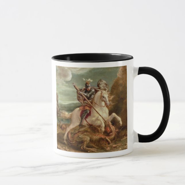 Taza San Jorge que mata el dragón, (aceite en el panel) (Derecha)