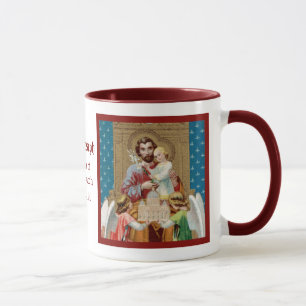 Taza San José entronizado recibiendo la maqueta del Vat