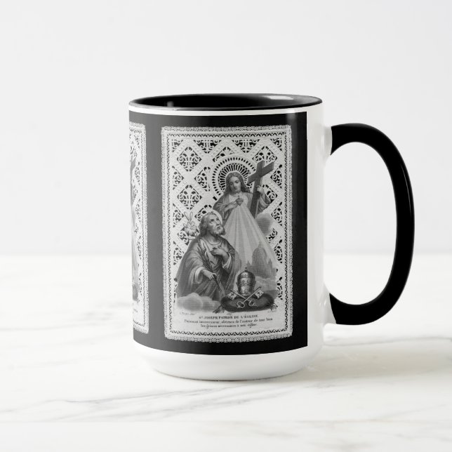 Taza San José, Símbolos papales y el SHJ (LT 02) (Derecha)