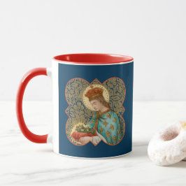 Taza San Luis el Rey en una hoja de quatrefoil con púas