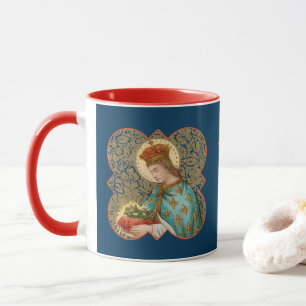 Taza San Luis el Rey en una hoja de quatrefoil con púas