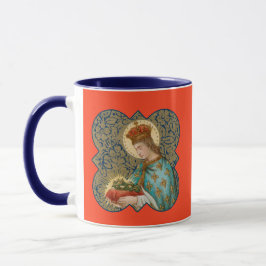 Taza San Luis el Rey en una hoja de quatrefoil con púas