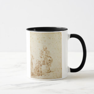 Taza San Martín y el mendigo (pluma y tinta en el