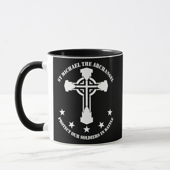 Taza San Miguel el arcángel - plantilla blanca (Izquierda)