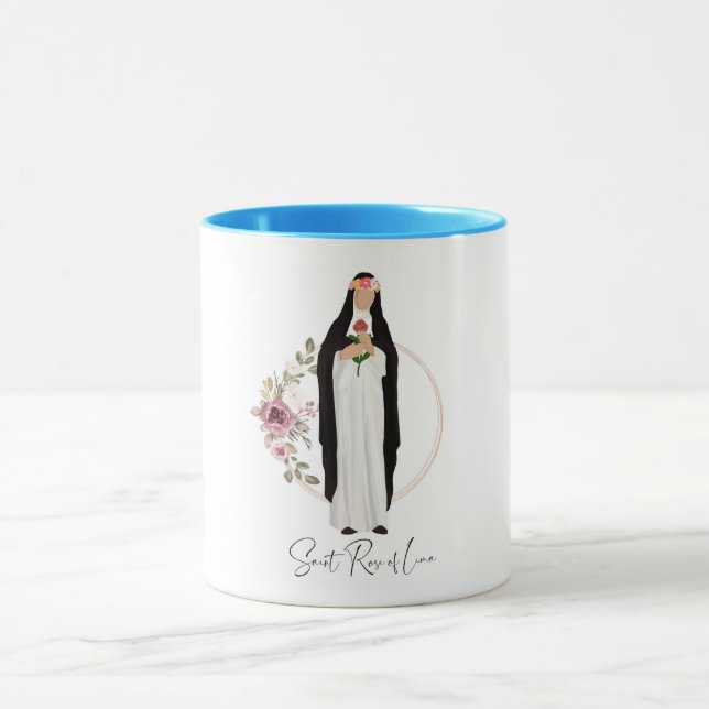 Taza San Rosa de Lima, católico San Coffee Mug (Centro)