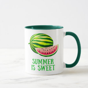 Taza Sandía fresca y madura con ambiente veraniego