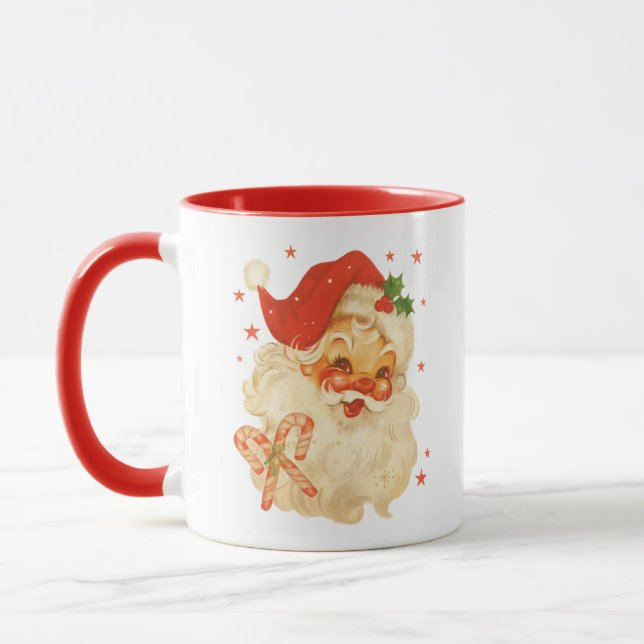 Taza Santa Cheer Mug – Festive Holiday Design (Izquierda)