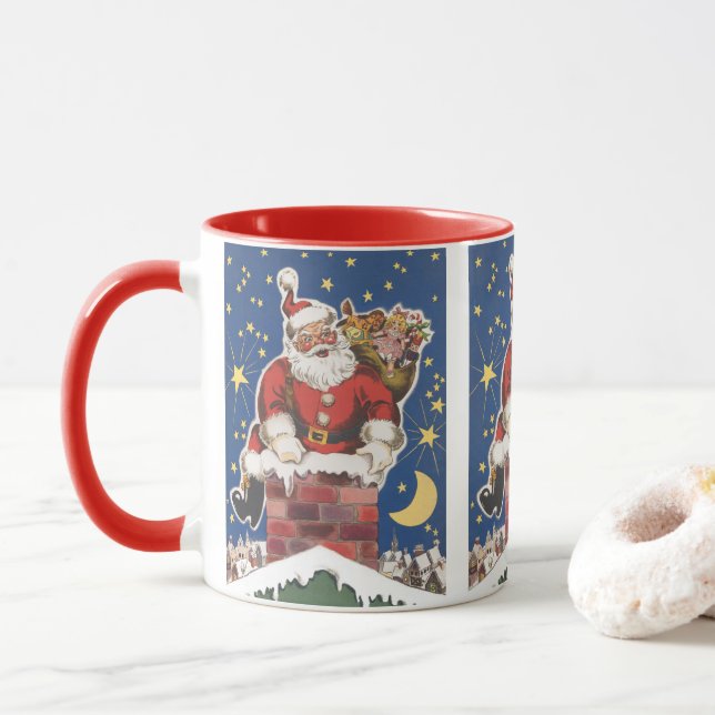 Taza Santa Claus antiguo, Era la Noche Antes de Navidad (Con donut)