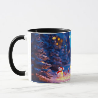 Taza Santa Claus, árbol de Navidad, tazón de diseño de