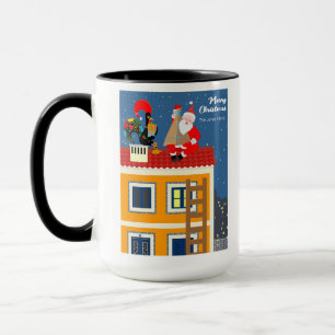 Taza Santa Claus conoce al Gallo de Barcelos