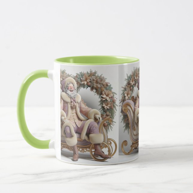 Taza Santa Claus in Sleigh, Christmas, Author Natasha U (Izquierda)