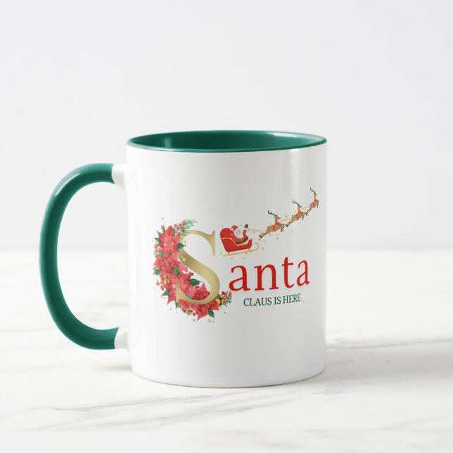 Taza Santa Claus Navidades de dos tonos Mug (Izquierda)