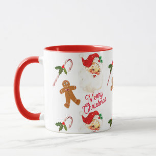 Taza Santa Claus navideño vintage