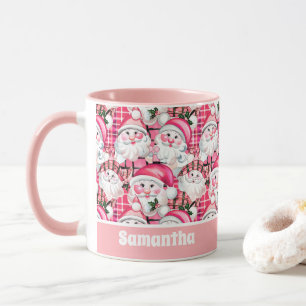 Taza Santa Claus Tartan Plaid Navidades