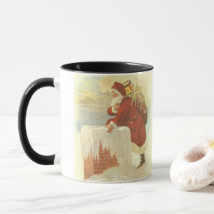 Taza Santa Claus Victoriano de Navidad Vintage en Chime