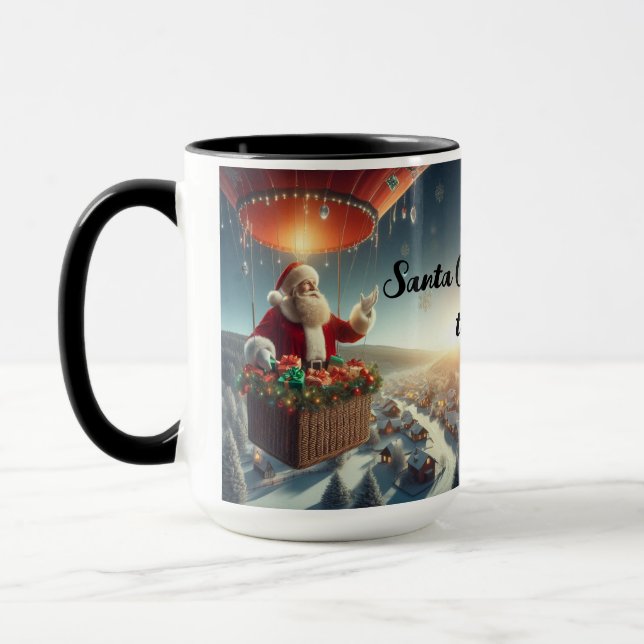 Taza Santa Claus Viene A La Ciudad Navidades Coffee Mug (Izquierda)