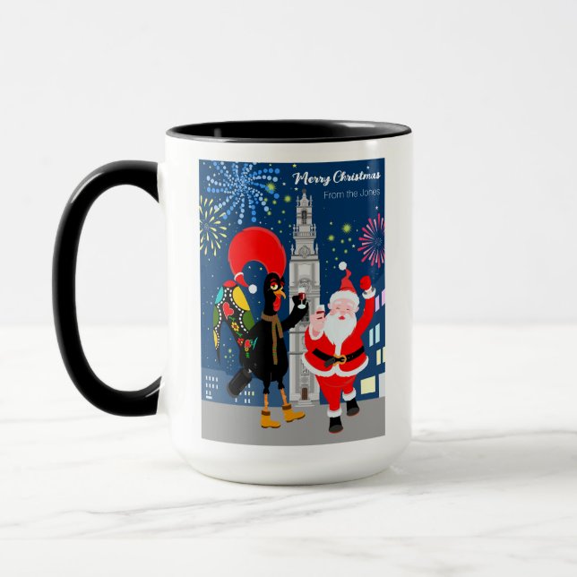 Taza Santa Claus y la tostada de gallo al Año Nuevo (Izquierda)