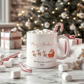 Taza Santa Claus y los renos | Navidades Coffee Mug