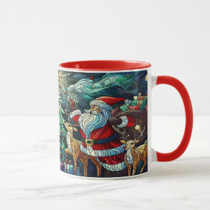 Taza Santa Claus y sus renos con regalos