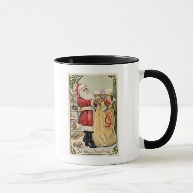 Taza Santa con una bolsa desbordante de juguetes (Derecha)