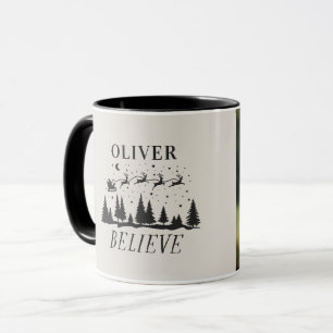 Taza Santa cree Navidad tradicional beige foto
