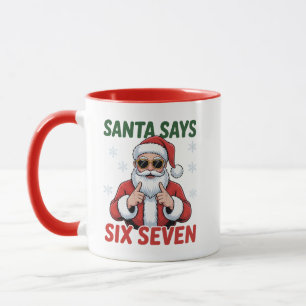 Taza Santa Dice Seis Siete 6 7 Frase Divertida De Navid