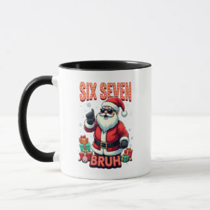 Taza 🎅Santa Dice Seis Siete Meme Divertido Santa Soste