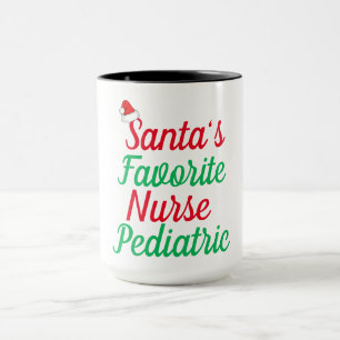 Taza Santa Favorita Enfermera Pediátrica Feliz Navidad