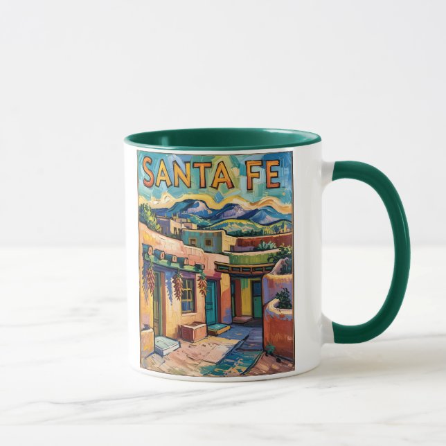 Taza Santa Fe Adobe Homes Van Gogh Starry Night Style (Derecha)