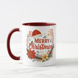 Taza Santa Hat Merry Christmas Coffee Mug