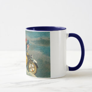 Taza Santa monta una motocicleta - navidad