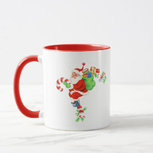 Taza Santa montando bastón de caramelo