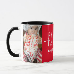 Taza Santa Navidad con Letra Script Dibujada a Mano