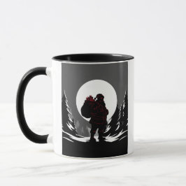 Taza Santa Noir – Black & White Santa with Red Glow 
