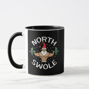 Taza Santa Norte Musculoso Divertido Navidad Fitness