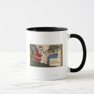 Taza Santa observando a niños durmientes