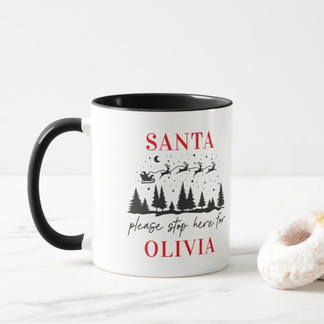 Taza Santa por favor deténgase aquí para los Navidades  (Con donut)