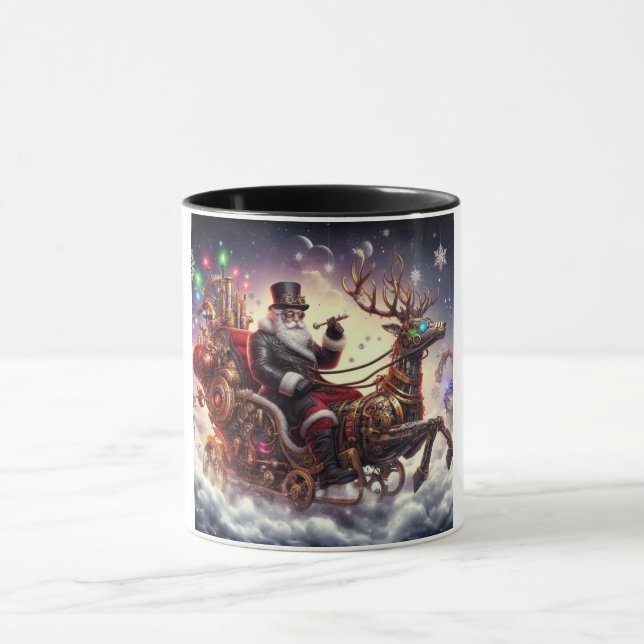 Taza Santa/Reno steampunk Navidad/invierno (Centro)